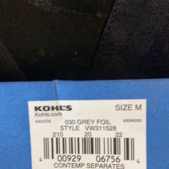 Simply Vera Ponte skirt mini stretch waist medium color is grey foil. NWT - Picture 6 of 6